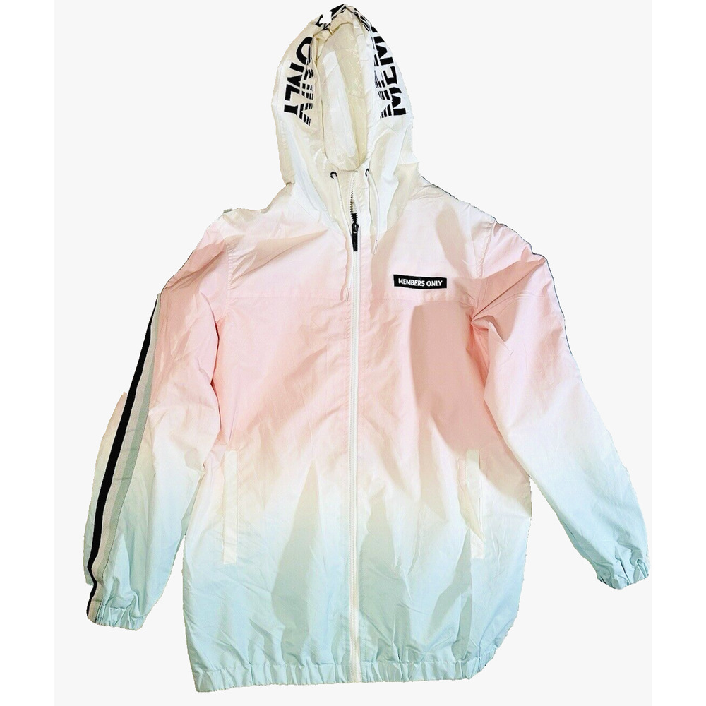 MEMBERS ONLY SPORT Ombre Poly Taslon Rain Jacket Small 80s Streetwear Blokecore